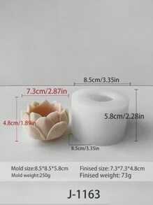 3D 弥勒硅胶蜡烛模具 - DIY 佛像和莲花蜡烛模具，适用于树脂、肥皂和蜡工艺 - 2 件套 - 易于脱模、可重复使用 - 非常适合家居装饰、芳香疗法和手工礼品 - 白色 - 查看 4