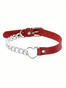 1 件朋克哥特式铆钉红色颈链性感项链，适合女性日常派对穿着、圣诞派对、创意生日、情人节、狂欢节礼物 - 紅色 - 查看 31