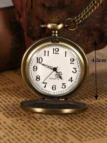 1 件古董蒸汽朋克青铜镂空齿轮机芯石英怀表吊坠礼物带链袋