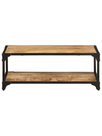 VidaXL Coffee Tafel 90x45x35 Cm Solid Rough Mango Wood view 3