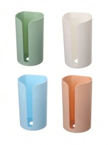 1pc Space-Saving & Multifunctional Wall-Mounted Trash Bag Holder & Tissue Dispenser,Creative Adhesive-Free Trash Bag Organizer Box,Durable Plastic, Wall-Mounted Kitchen Plastic Bag Dispenser And Storage Box,Ideal For Home Bathroom & Kitchen Organization