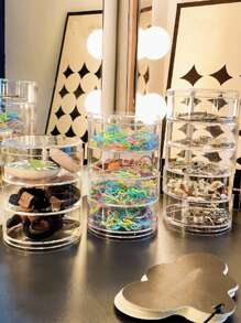 1 szt. Obrotowy organizer na biżuterię - kolczyki, spinki do włosów, uchwyt na gumki do włosów dla dzieci, dziewcząt, prezenty dla kobiet