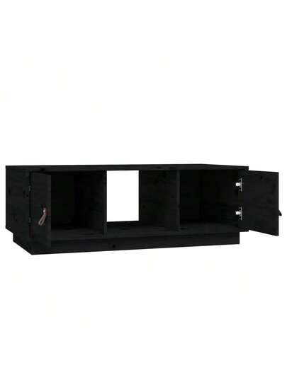 VidaXL Coffee Tafel 100x50x35 Cm Solid Pine Wood Zwart view 7