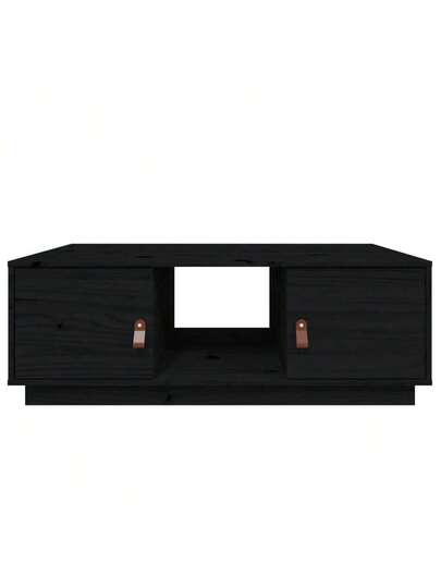 VidaXL Coffee Tafel 100x50x35 Cm Solid Pine Wood Zwart view 6