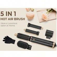 UKLISS Multifunctional Air Styler 5 In 1 Hair Styler, 60000RPM High Speed ​​Hair Dryer Brush (Quick Dry For Wet Hair), Automatic Curling Iron, Round Brush, Straightening Comb, Hair Volumizer, Hair Dryer Set, All-In-One Holiday Gift For Family