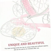 4 scatole portaconfetti a forma di carrozza a cuore, contenitori vuoti mini per dolcetti, per feste di matrimonio, Ognissanti, San Valentino, centrotavola, colore bianco/rosa - Multicolore - Visualizzare 5