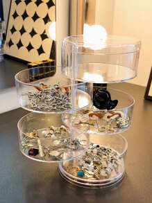 1 szt. Obrotowy organizer na biżuterię - kolczyki, spinki do włosów, uchwyt na gumki do włosów dla dzieci, dziewcząt, prezenty dla kobiet