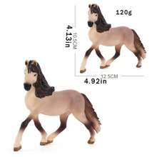 逼真的马模型，野生马匹农场动物，儿童动物认知，适用于桌面、花园、办公室装饰、家庭书房客厅装饰、书桌吧台柜展示，站立的马匹，动物雕塑装饰，圣诞节、感恩节、新年收藏，生日礼物 - 彩色 - 查看 11