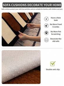 1pc Fluffy Gradient Thickened Sofa Cushion, 1-4 Seats, Pet Friendly, Modern Stylish, Sofa Seat Pad, Armrest & Backrest Covers, All Season Use