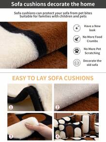 1pc Fluffy Gradient Thickened Sofa Cushion, 1-4 Seats, Pet Friendly, Modern Stylish, Sofa Seat Pad, Armrest & Backrest Covers, All Season Use