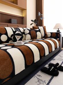 1pc Fluffy Gradient Thickened Sofa Cushion, 1-4 Seats, Pet Friendly, Modern Stylish, Sofa Seat Pad, Armrest & Backrest Covers, All Season Use