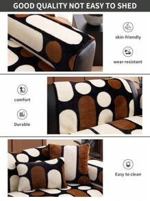 1pc Fluffy Gradient Thickened Sofa Cushion, 1-4 Seats, Pet Friendly, Modern Stylish, Sofa Seat Pad, Armrest & Backrest Covers, All Season Use