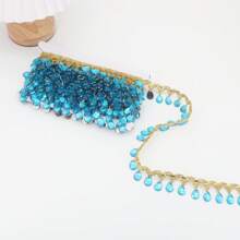 1 Yard Bobbin Fringe Lace Rhinestone Braided Ribbons 3.5cm Sewing Apparel Trims Accessories
