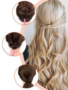 Set de 6 piezas: Cepillo para peinar el cabello hacia atrás, herramienta para trenzas francesas, cortador con funda de piel, cepillo de cerdas para el control del cabello, peine para esponjar el cabello; para peinados de mujer con efecto slick back, trenzas y control de bordes - Set de peine de 5 piezas con gancho + revelador - Ver 7