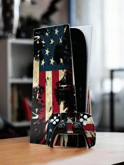 1 套 3 件装游戏机贴纸，带印刷图案，兼容光盘版