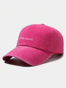 Discipline Letter Print Baseball Cap, Solid Color Washed Vintage Dad Hat, Hip-Hop Sun Hat, Unisex, Suitable For Daily Commute And Outdoor Sports
