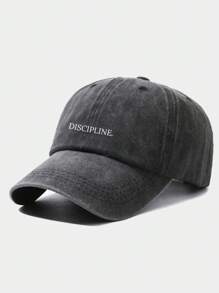 Discipline Letter Print Baseball Cap, Solid Color Washed Vintage Dad Hat, Hip-Hop Sun Hat, Unisex, Suitable For Daily Commute And Outdoor Sports