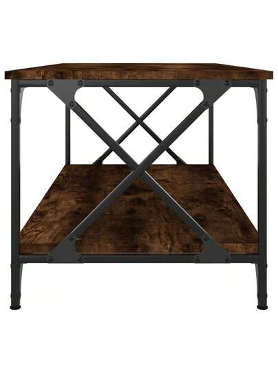 VidaXL Coffee Tafel 100x50x45 Cm Processed Wood Iron Smoked Oak view 5