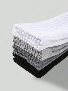 4 Pairs Solid Slouch Socks, Thick Simple & Warm Calf Socks For Fall & Winter, Women's Stockings & Hosiery