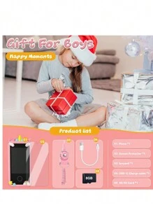Kids Smart Phone Toys, Touchscreen HD Dual Camera Cell Unicorn Phone For Kids,Travel Toy Preschool Learning Toy For Kids,Christmas Birthday Gifts - 粉色 - 查看 4