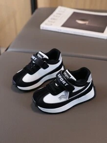 1 双适合男孩和女孩的时尚运动鞋，休闲装，春秋新款 - 黑色 - 查看 2