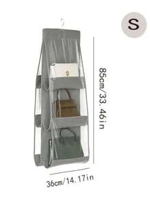 1 pieza, Organizador colgante para bolsos y carteras con 6/8 bolsillos, estantería colgante transparente para almacenar y organizar carteras, bolsos, ropa, pantalones, zapatos, faldas y decoración del dormitorio.