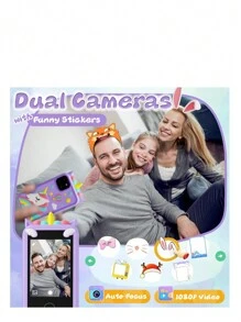 Kids Smart Phone Toys, Touchscreen HD Dual Camera Cell Unicorn Phone For Kids,Travel Toy Preschool Learning Toy For Kids,Christmas Birthday Gifts Toddler Play Phone For Girls Boys 3-14 - Màu tím - Xem 4