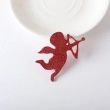 5PCS Valentine's Day Cupid Style Decoration Accessories, Valentine's Day DIY Glitter Series Cloth Patch