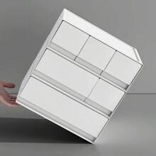 1 szt. Pudełko do przechowywania w akademiku, plastikowe pudełko do przechowywania na biurko, organizer do szuflady na kosmetyki, pudełko do przechowywania z możliwością dowolnej kombinacji, wielowarstwowe, można nałożyć na siebie pudełko na biżuterię