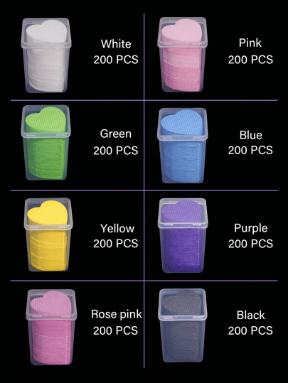 200/300/600/1080 pezzi Salviette per unghie colorate a forma di cuore/quadrato/fiore/farfalla, in tessuto non tessuto morbido e ad alta assorbenza, salviette umidificate per estensioni ciglie, per preparazione unghie e rimozione smalto gel, adatte per manicure quotidiana di donne e ragazze