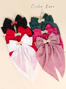 1pc Custom Large Hair Bows For Women Acrylic Custom Name Bow French Clips Personalized Name Solid Color Ribbon Bow Hair Clips Elegant Cutomized Name Bow Barrettes White Red Black Bow Hair Clips Women Hair Accessories, Bridal Hair Accessories, Bridesmaid Gifts, Wedding Hair Accessories, Wedding Hair Accessories, Spring Summer Bright Colors