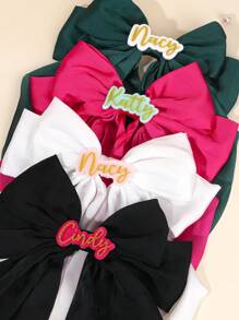 1pc Custom Large Hair Bows For Women Acrylic Custom Name Bow French Clips Personalized Name Solid Color Ribbon Bow Hair Clips Elegant Cutomized Name Bow Barrettes White Red Black Bow Hair Clips Women Hair Accessories, Bridal Hair Accessories, Bridesmaid Gifts, Wedding Hair Accessories, Wedding Hair Accessories, Spring Summer Bright Colors