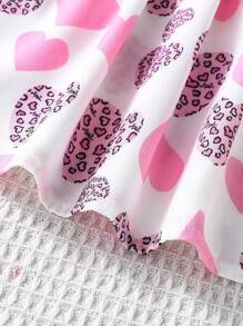 Frühlings-/Sommer-Babykleid mit Puffärmeln und Buchstabenmuster für den Valentinstag