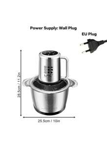 LAC Moedor de carne elétrico multifuncional doméstico, modelo mais recente, com tomada europeia, tela sensível ao toque, recipiente de aço inoxidável de 3 litros, trava, para picar carne, temperos e alho