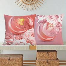 1 szt./4 szt. Poszewka na poduszkę z nadrukiem gwiazdy i półksiężyca, 18*18 cali, zapięcie na zamek błyskawiczny, miękka poduszka na sofę, na werandę, patio, sofę, kanapę, salon, na zewnątrz (poduszki nie są dołączone)