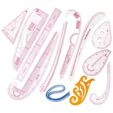 Juego de reglas, regla de costura, regla de diseño de prendas, regla de corte para diseñadores, regla curva, regla de botones, regla de arco, regla flexible, regla para hacer patrones - Multicolor - Ver 2