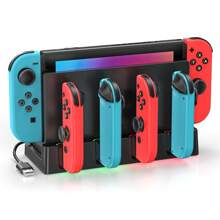 Switch-Controller Ladestation, Ladeständer mit Aufbewahrung kompatibel mit Switch
