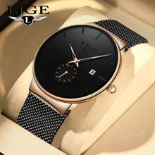 LIGE Fashion Light Luxury Simple Ladies Elegant Watch Hour Hand Display Light Thin Luminous Watch Life Waterproof