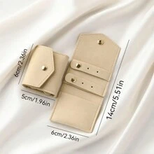 1个超柔软仿皮首饰袋，便携多功能小型首饰卷包，适用于耳环、戒指、耳钉等，是情人节、圣诞节和开学季的完美礼物