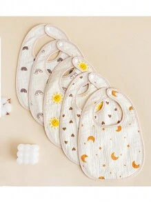 Bavoirs bébé, bavoirs en gaze en forme de U, bavoirs en mousseline respirants et absorbants