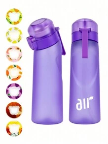 1pc Flavored Water Bottle, Bottle Starter Set, Drinking Bottle With One Random Flavoured Pods Suitable For Gyms, Schools, Flavored Water Bottle, For Outdoor, Camping