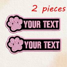Custom 2 Cat Paw Name Stickers Clothing Decorative Patches Can Iron On Or Sew On Or Hook And Loop Backing