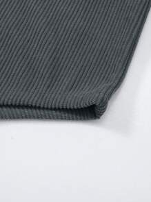 Men's Corduroy Turndown Collar Military Style Long Sleeve Shirt, Loose Fit Versatile Casual Outer Wear, Spring Autumn