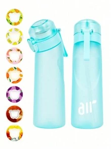 1pc Flavored Water Bottle, Bottle Starter Set, Drinking Bottle With One Random Flavoured Pods Suitable For Gyms, Schools, Flavored Water Bottle, For Outdoor, Camping