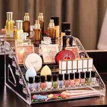 1 件多层亚克力收纳盒，用于指甲油、时尚眼镜和精油 - 多功能浴室化妆品收纳架和展示架 - 透明 - 查看 4