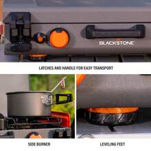 Blackstone Adventure Ready 14" Propane Camping Griddle With Side Burner - Red and White - View 9