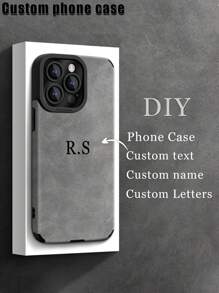 1pc Customizable DIY Name Monogram Phone Case, Compatible With Apple, Made Of Soft PU Leather, Shock-Proof, Scratch-Resistant, Fingerprint-Proof, Soft TPU Full Coverage Case, An Ideal Personalized Phone Case Gift For Companion, Partner, Family Member, Best Friend, Birthday Or Anniversary,Boyfriend,Girlfriend,Family,Friends,Grandparents,Couple