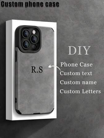 1 pieza Funda de teléfono personalizable DIY con monograma, compatible con Apple y, hecha de piel sintética suave, a prueba de golpes, resistente a arañazos, a pruebas de huellas dactilares, funda de TPU suave de cobertura total, un regalo ideal de funda de teléfono personalizada para compañero, pareja, miembro de la familia, mejor amigo, cumpleaños o aniversario
