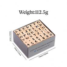 42 Pcs Beechwood Wooden Stamps, Digits, Letters, Geometric Shapes, Simple Basic Stamps For Scrapbooking - one-size - View 9
