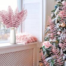 20 piezas/10 piezas Hojas brillantes, hojas tropicales artificiales, hojas de árbol de Navidad con brillo, adornos con brillo para DIY en tallos de ramos, decoración de coronas, hermosas flores artificiales para decoración de árbol de Navidad, decoración del hogar, relleno de escritorio de oficina, Acción de Gracias, decoraciones navideñas, decoración de mesa, DIY coronas, decoración de regalo navideño, suministros para fiestas navideñas, decoración de habitación